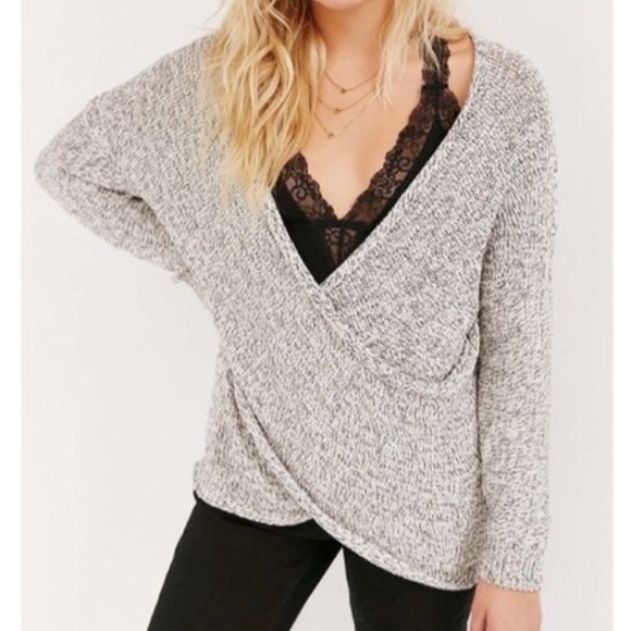 blue wrap sweater